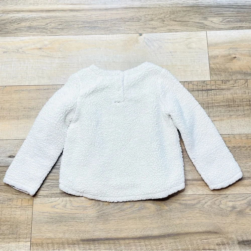 Gap Sherpa Crew Neck Sweatshirt In Ivory for Toddler Girls